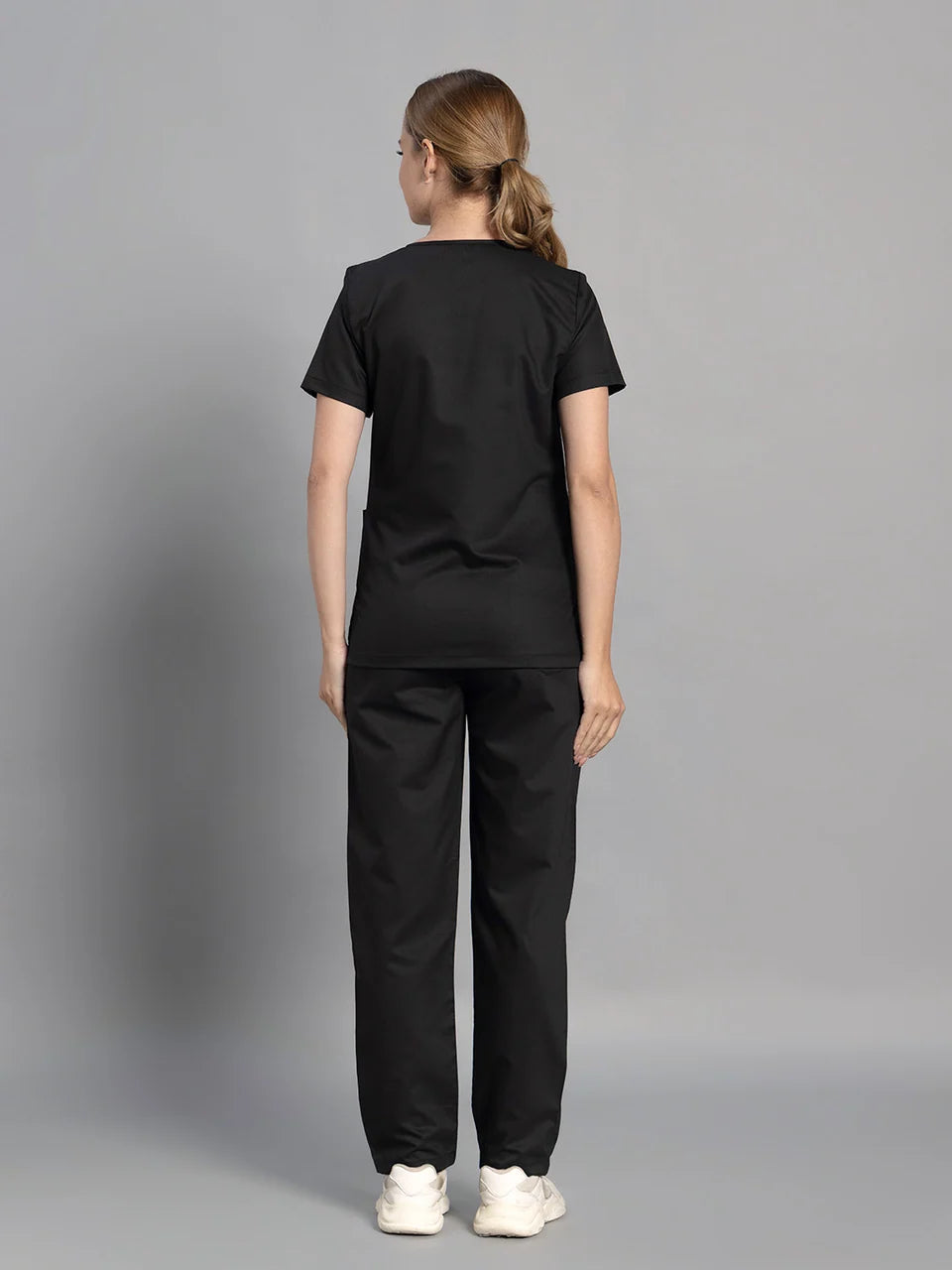 Move Lite Women Black (Core V Neck) Scrub Set