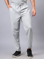 Stretchable (4Way) Men Light Grey Straight Scrub Pant
