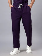 Stretchable (4Way) Men Violet Straight Scrub Pant