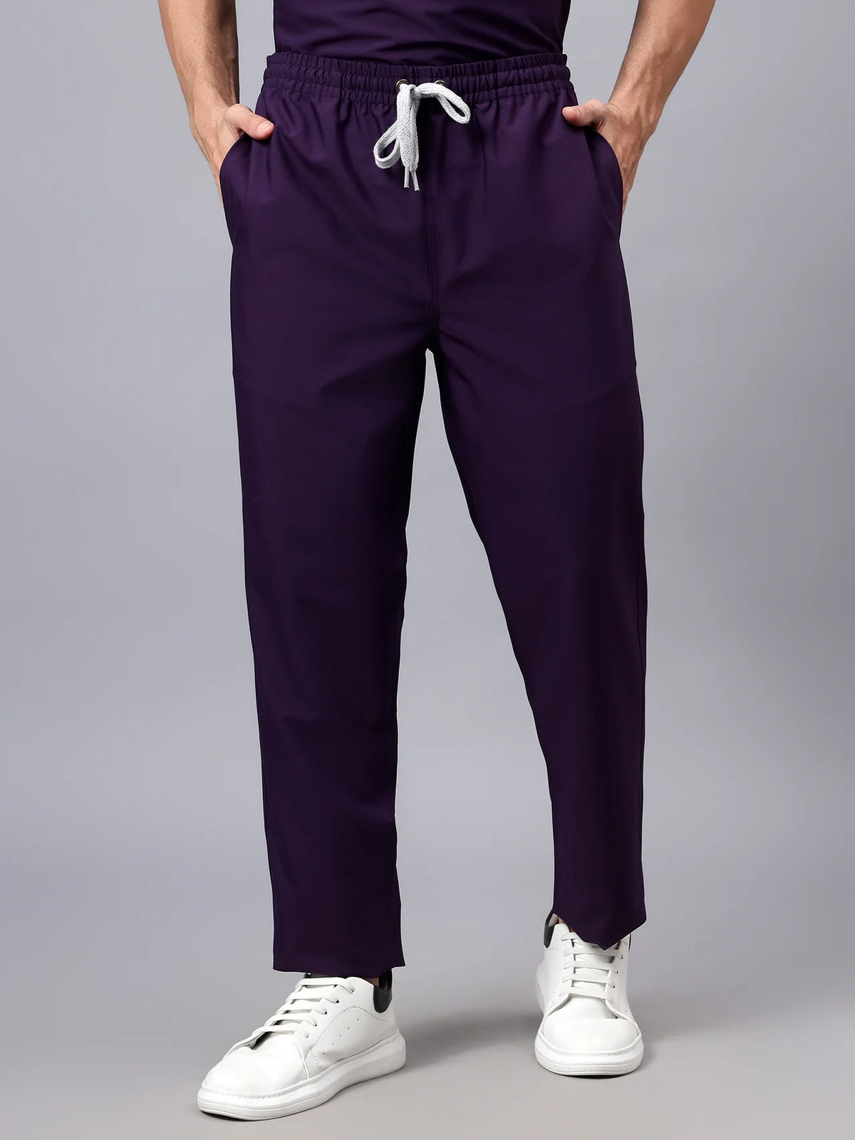 Stretchable (4Way) Men Violet Straight Scrub Pant