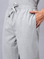 Stretchable (4Way) Men Light Grey Straight Scrub Pant