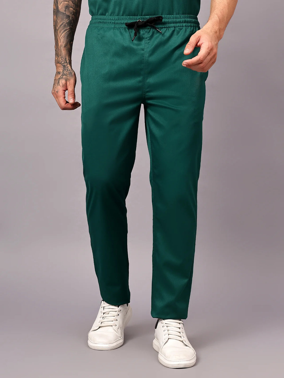 Stretchable (2Way) Men Hunter Green Straight Scrub Pant