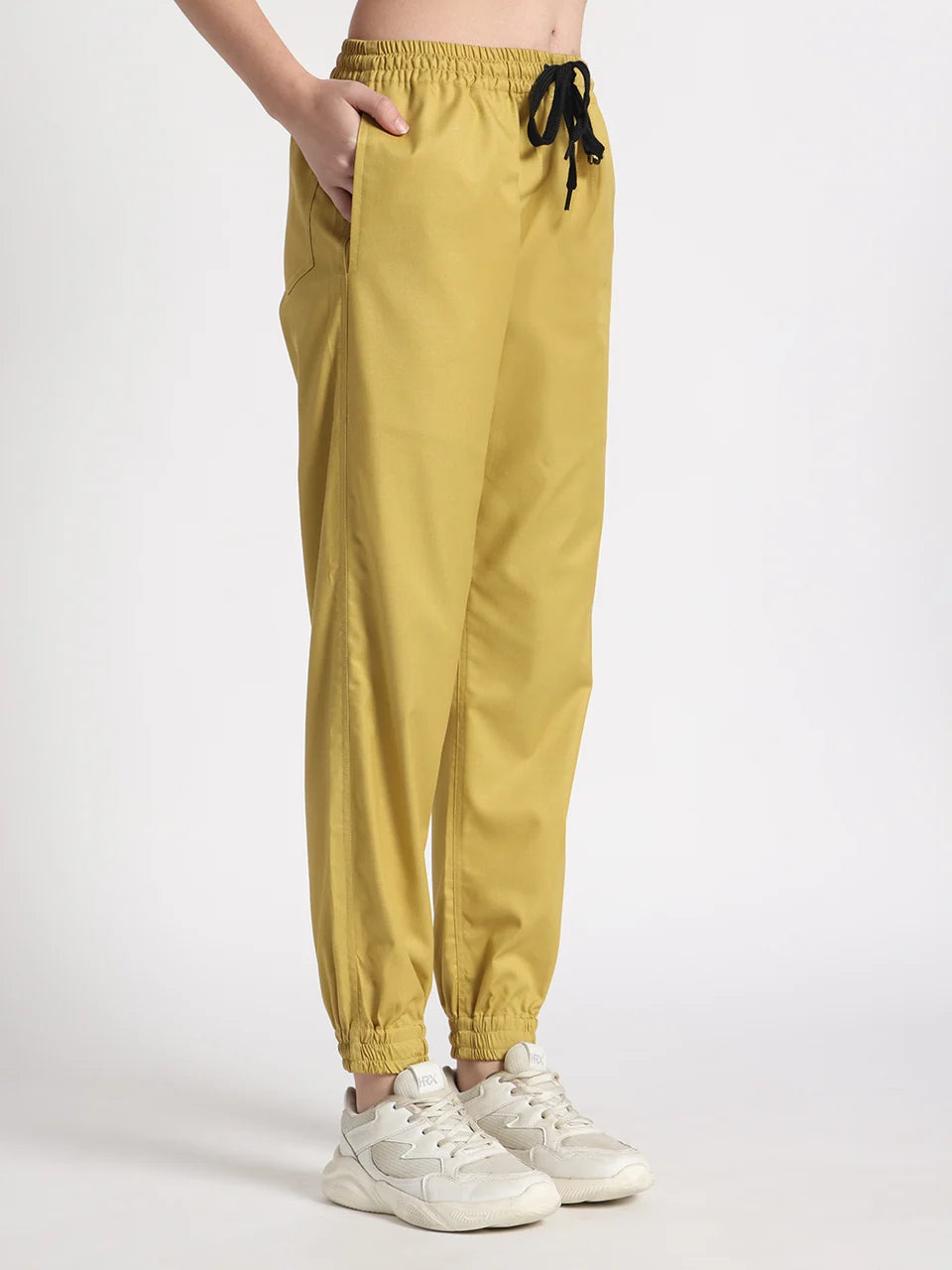 Stretchable (2Way) Women Mustard V-Neck With Jogger Scrub Set