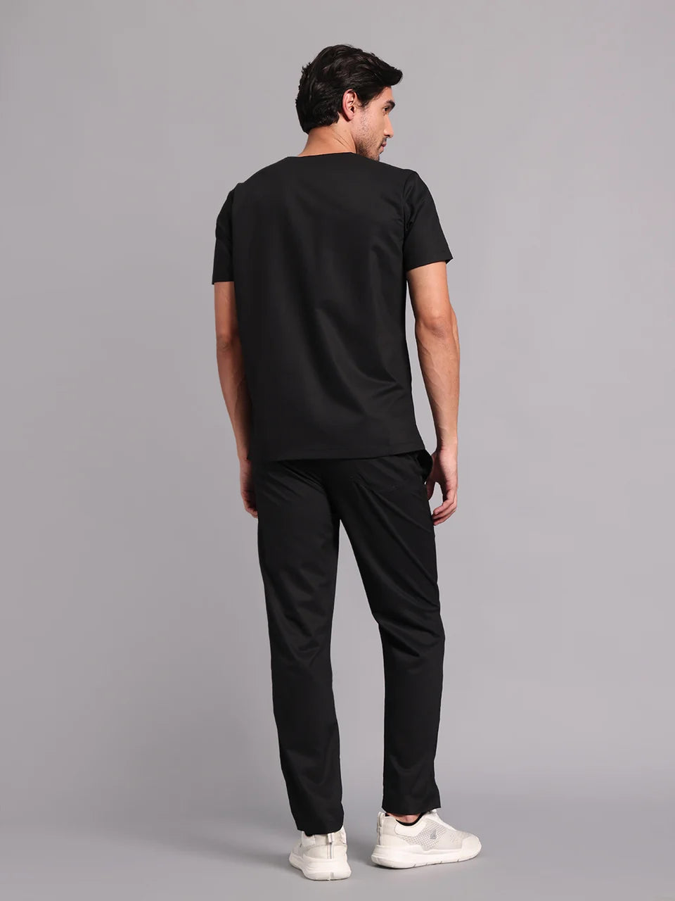 Move Lite Men Black (V Neck) Scrub Set