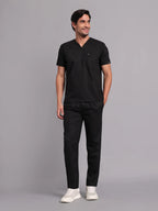 Move Lite Men Black (V Neck) Scrub Set