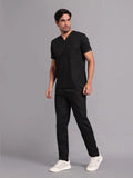 Move Lite Men Black (V Neck) Scrub Set