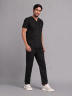Move Lite Men Black (V Neck) Scrub Set