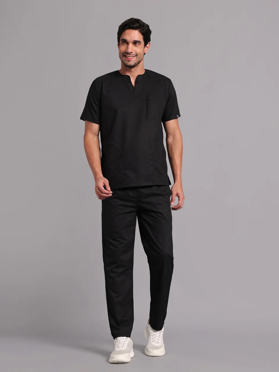 Move Lite Men Black (Neo Notch Neck) Scrub Set