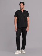 Move Lite Men Black (Mandarin Neck) Scrub Set