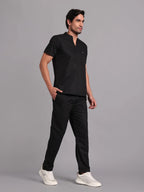 Move Lite Men Black (Mandarin Neck) Scrub Set