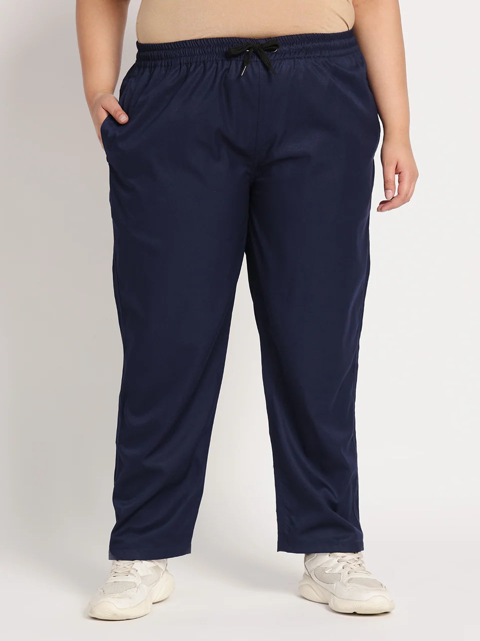 Stretchable (2Way) Women Navy Blue Straight Scrub Pant