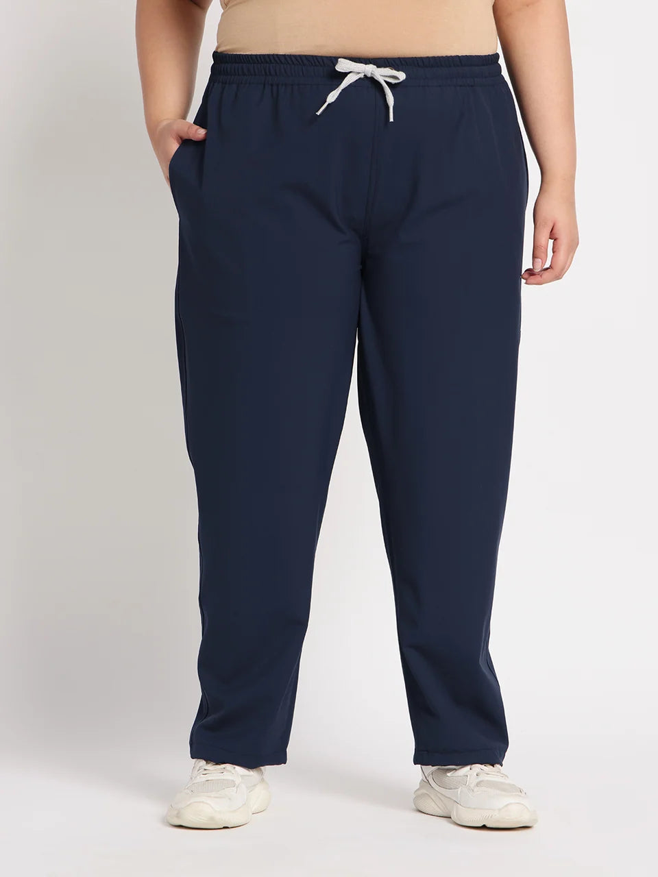 Stretchable (4Way) Women Navy Blue Straight Scrub Pant
