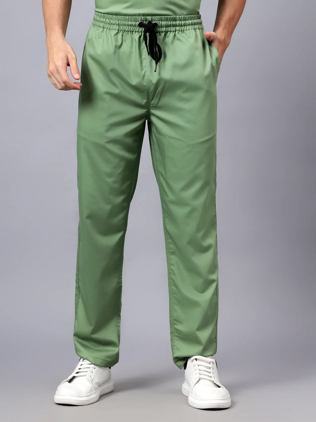 Stretchable (2Way) Men Pista Green Straight Scrub Pant