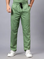 Stretchable (2Way) Men Pista Green Straight Scrub Pant