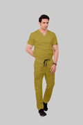 Stretchable (2Way) Men Mustard Straight Scrub Pant