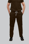 Stretchable (4Way) Men Brown Straight Scrub Pant