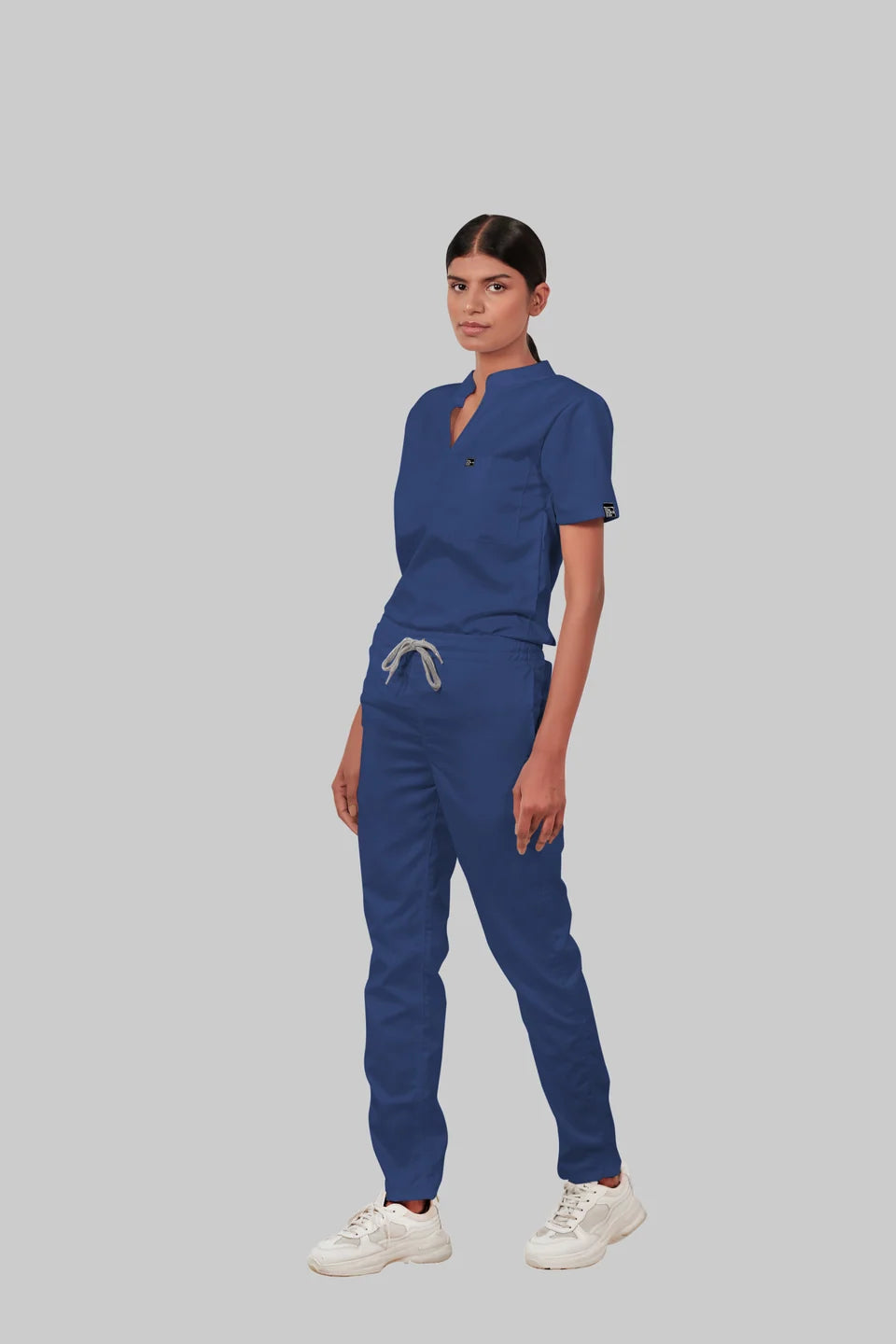 Stretchable (4Way) Women Royal Blue Straight Scrub Pant