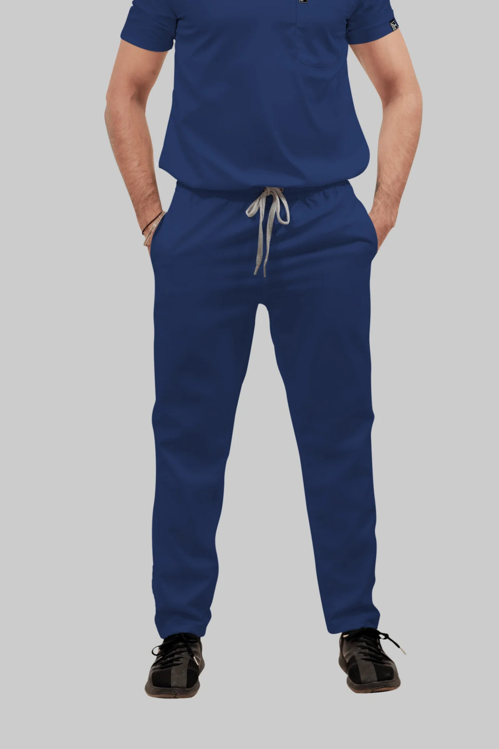 Stretchable (4Way) Men Royal Blue Straight Scrub Pant