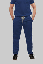Stretchable (4Way) Men Royal Blue Straight Scrub Pant