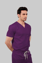Stretchable (2Way) Men Purple Straight Scrub Pant