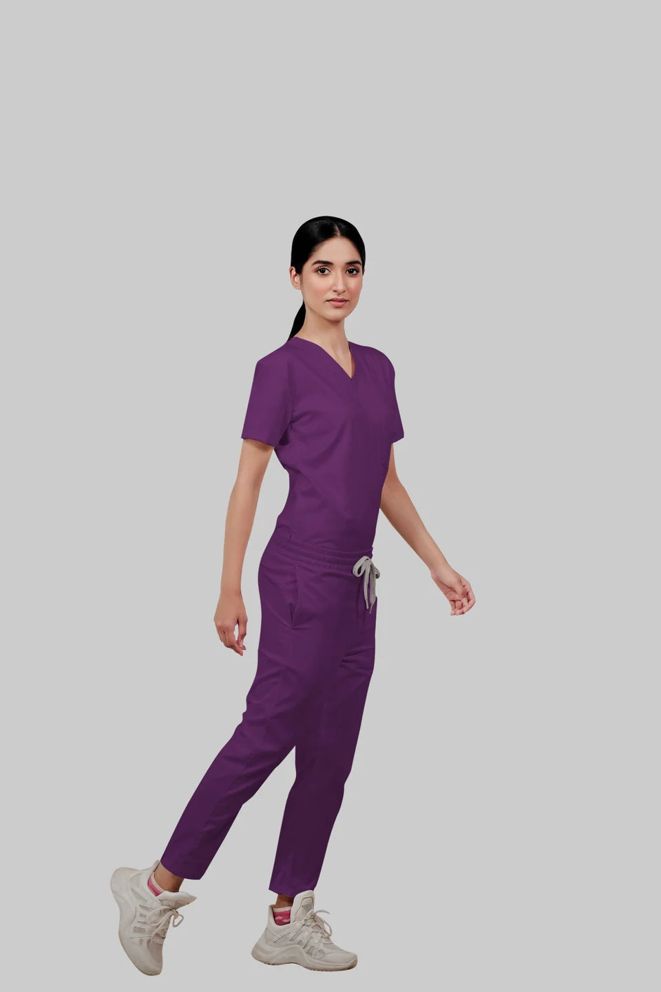 Stretchable (2Way) Women Purple Straight Scrub Pant