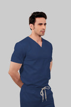 Stretchable (2Way) Men Navy Blue Straight Scrub Pant