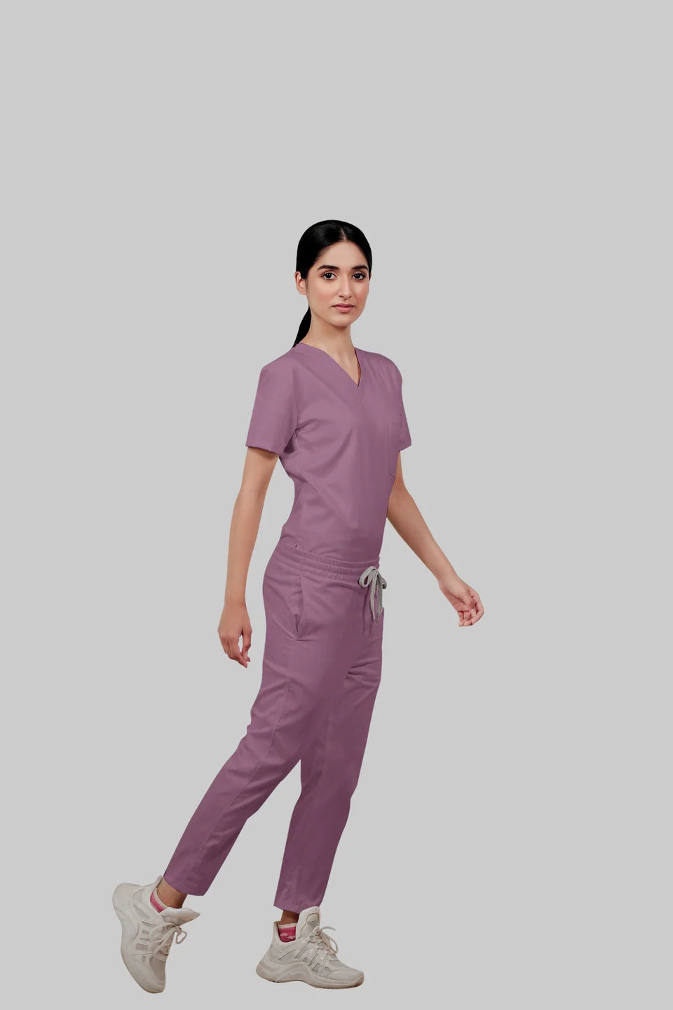 Stretchable (2Way) Women Lilac Straight Scrub Pant