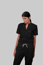 Stretchable (4Way) Women Black Straight Scrub Pant