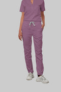 Stretchable (2Way) Women Lilac Straight Scrub Pant