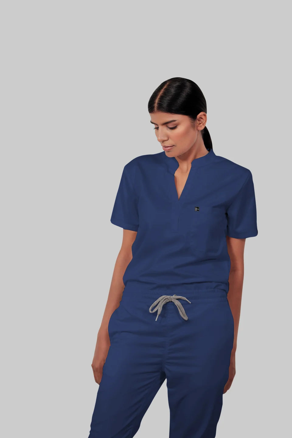 Stretchable (4Way) Women Royal Blue Straight Scrub Pant