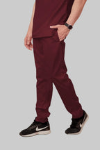 Stretchable (2Way) Men Maroon Straight Scrub Pant