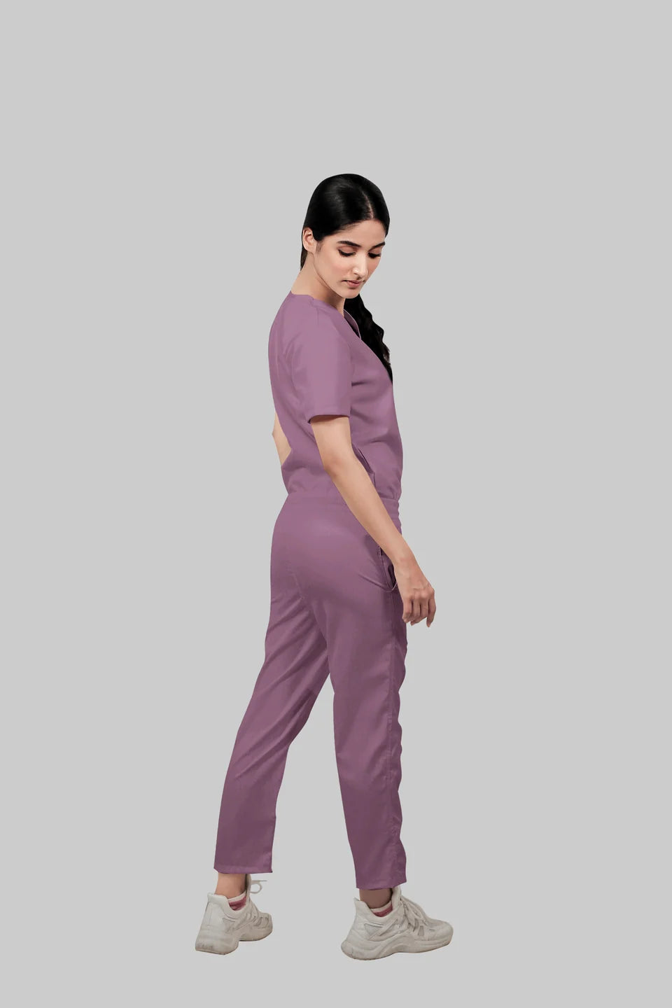 Stretchable (2Way) Women Lilac Straight Scrub Pant