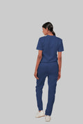Stretchable (4Way) Women Royal Blue Straight Scrub Pant