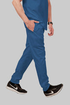 Stretchable (2Way) Men Steel Blue Straight Scrub Pant