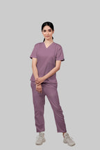 Stretchable (2Way) Women Lilac Straight Scrub Pant