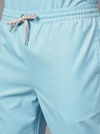 Stretchable (2Way) Men Aqua Blue Straight Scrub Pant