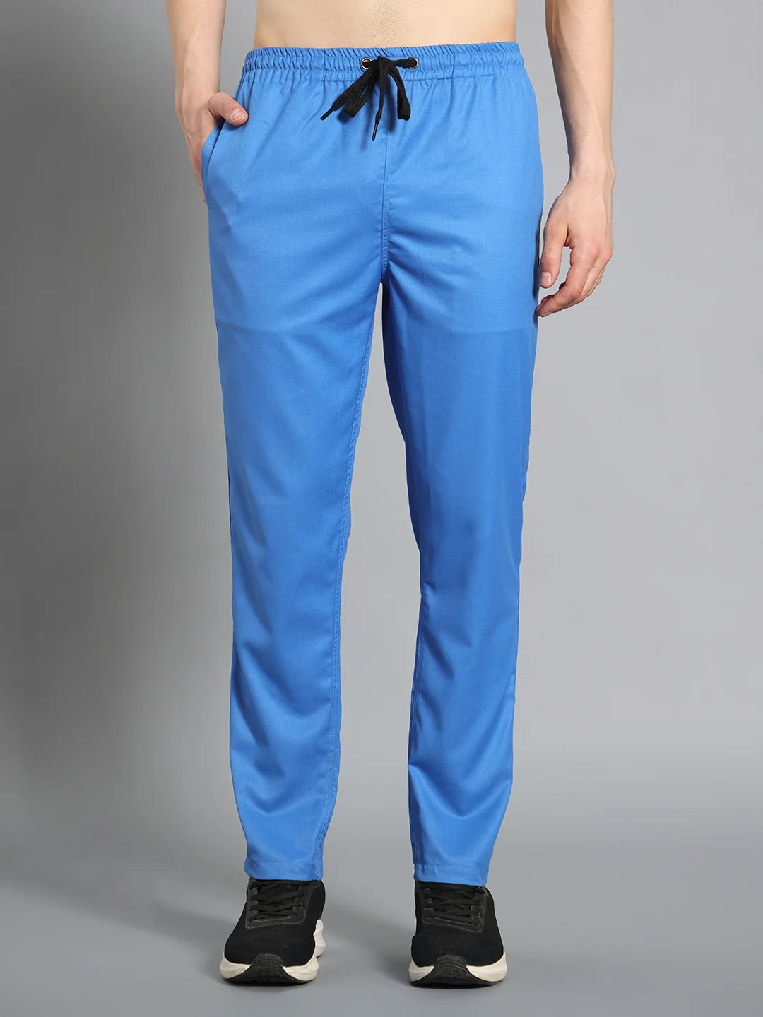 Stretchable (2Way) Men Light Blue Straight Scrub Pant